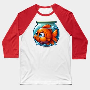 Angry Critters - Goldfish in a Bowl Baseball T-Shirt